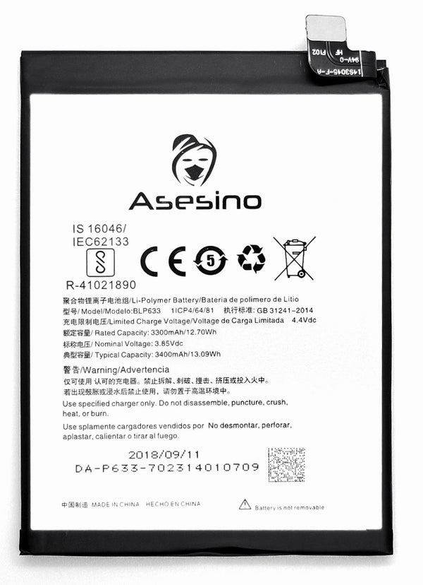 OnePlus 3T Replacement Battery 3400mAh BLP633 A3003 (Premium Asesino)
